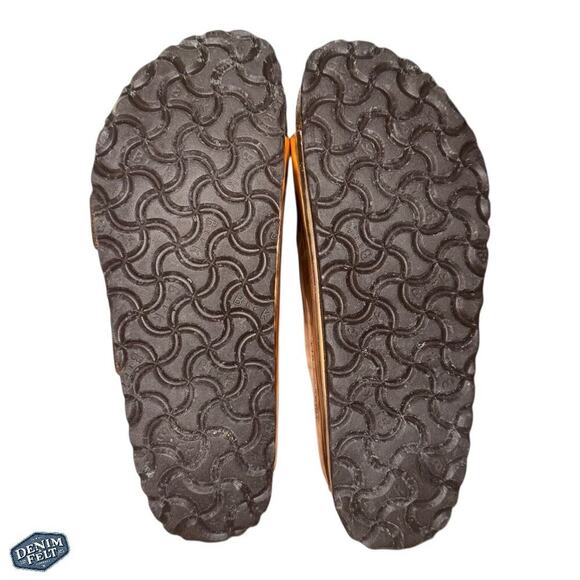 Birkenstock Women’s Metallic Copper Arizona BS Slip On Slide Sandals - Picture 13 of 16